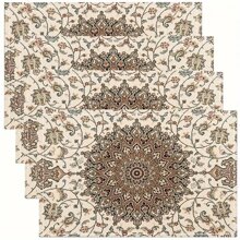 Bohemian Mandala Print Table Placemats Set Of1/ 4/6 - Kitchen And Dining Room Decor - Linen Cover,Room Decor,Party Decor - Multicolor - View 2