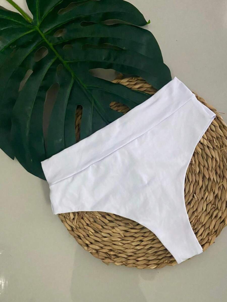 Hotpants/High Waist Double Thong Panties - trắng - Xem 1