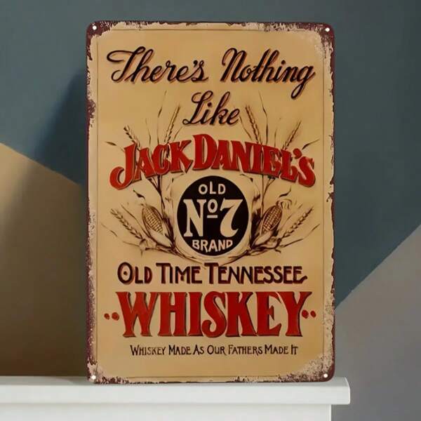 Jack Daniel's Old No.7 Vintage Metal Sign: Rustic Whiskey Wall Decor For Home Bar And Kitchen - 12"X8" Iron Wall Art Gifts Birthday Graduation
