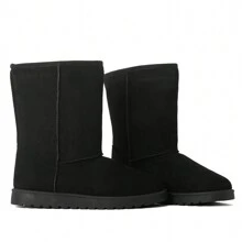 READYSALTED Women's Mid-Calf Boots Women's Winter Warm Boots Women's Comfort Suede Boots Ladies Fashion Walking Boots - Black - View 2