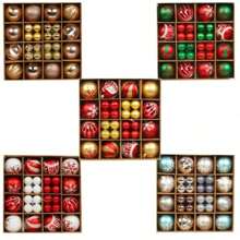 1 set de 42/44 pièces Boîte cadeau de décoration de Noël, Kit d'ornements pour sapin de Noël, Boules de Noël peintes de manière créative pour la maison, les fêtes et l'ornement de l'arbre