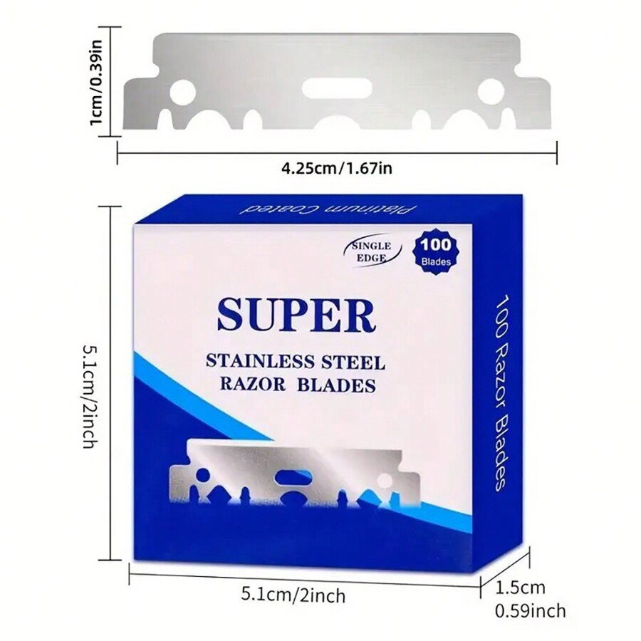 100/200pcs Single Edge Stainless Steel Razor Blades, Sharp And Durable