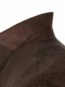 WindsorQuad Men's 1-Piece Suit Set, Herringbone Tweed Blazer, Slim Fit Business Wedding Jacket, Prom Formal Wear, Party Old Money Style - Coffee Brown - View 10