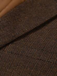 WindsorQuad Men's 1-Piece Suit Set, Herringbone Tweed Blazer, Slim Fit Business Wedding Jacket, Prom Formal Wear, Party Old Money Style - Coffee Brown - View 8