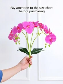 1 件人造卡特兰兰花枝，适用于家庭婚礼派对 DIY 装饰、情人节母亲节生日礼物、家居装饰、圣诞节庭院装饰 - 彩色 - 查看 8