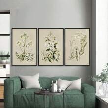 1 件复古美女风格植物花卉画廊艺术海报帆布画墙面印刷画适用于客厅家居装饰无框 - 彩色 - 查看 4