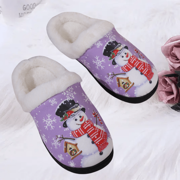 2024 Hot Selling Natal Elk Bordado Estampa Indoor Slip-On Chinelos, Unissex Para Homens E Mulheres
