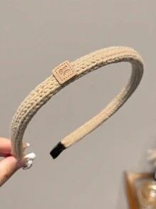 4条装女士简约纯色针织发带，优雅百搭，适合日常佩戴，秋冬季节，发箍，发圈头饰