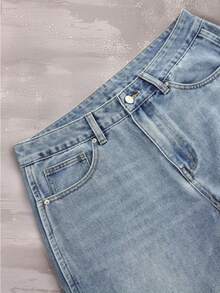 1 paire de jeans en denim bleu extra larges pour hommes