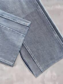 1 paire de jeans en denim bleu extra larges pour hommes