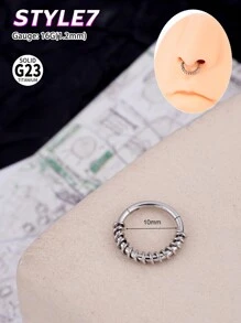 1pc Y2k Titanium Antlers Heart Nose Ring Hypoallergenic Segment Seamless Septum Jewelry Crown Bow Chain Nose Ring Hoop Triple Triangle Daith Helix Earrings Teardrop Septum Clicker Ring 10mm Nose Ring Hoop Horseshoe Septum Jewelry Hinged Clicker Ring Rook Earrings For Septum, Helix, Rook, Tragus, Daith, Cartilage Earring For Women Girls Christmas Gift Christmas Piercing Body Jewelry For Party Dates Daily Wear