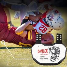 1pc Football Back Plate - Ultimate Low Back Protector For Adult And Youth Players - Durable Rear Impact Protection, Comfortable Wear, And "Beware Beast Of Prey" Design Warning - White - View 8