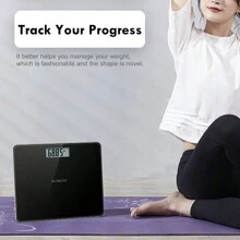 NUTRI FIT 数字浴室秤，用于体重测量的电子称重浴室秤，配有大 LCD 显示屏，可准确测量体重，是老年人安全家庭使用的最准确的称重工具，330 磅/150 千克，适合男士、女士和女士的独特顶级酷炫礼物创意 - 黑色 - 查看 7