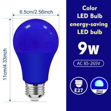 LED 彩色灯泡，A60 9 瓦（相当于 60W），E26 标准中型底座，不可调光，适用于婚礼万圣节圣诞派对酒吧装饰 - 彩色 - 查看 14