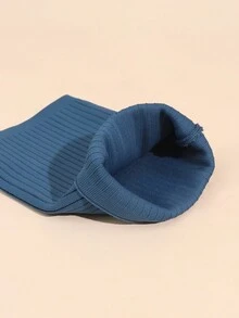 1 件涤纶简约纯色条纹柔软羊毛温暖舒适宠物耳朵保护头套，适合中小型猫狗户外使用