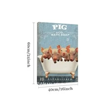 1Pc Framed Pig Canvas Painting Wall Art Poster  Canvas Print Poster Artwork Wall Art Painting  Decorative Painting Living Room Home Decor