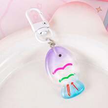 1 件可爱渐变鱼形钥匙扣 - 生动的卡通动物吊坠装饰，适合学生背包配件 - 多色 - 查看 14