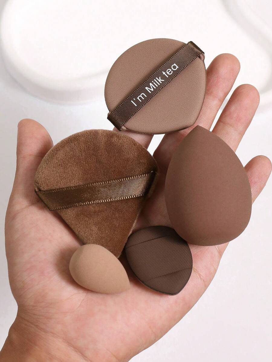 5pcs Makeup Sponge Set - 1pc Beauty Makeup Blender Sponge, 1pc Mini Makeup Blender Sponge, 1pc Finger Powder Puff, 1pc Triangle Powder Puff For Loose Powder, 1pc Cushion Puff For Foundation,Makeup,Cheap,Room Decor,Vanity,Travel,Bedroom,Makeup Accessories,Puff,Makeup Blender,Powder Puff,Makeup Sponge