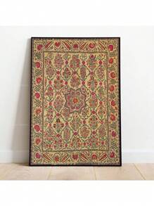 1pc Mughal Tree Of Life Cypres Turkish Paisley Vintage Plant Floral Print Poster Folk Art Home Decor Painting No Frame Rama Decoration,Wall Art,Canvas E-I-D - Multicolor - View 46