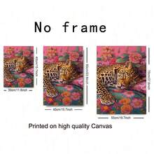 1 件豹纹帆布墙艺术时髦豹纹海报动物肖像艺术动物豹纹海报复古时尚墙艺术潮流豹纹绘画睡豹海报动物花卉印花无框架 - 彩色 - 查看 8