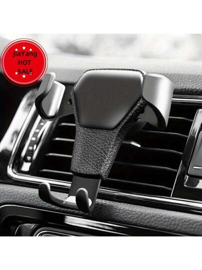 BEST SELLER - Leather Texture Car Air Vent Phone Holder, Universal Adjustable Grip Car Mount Cradle Bracket, Fit For 4"-7" Smartphones