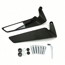 Universal Motorcycle Windshield Rearview Mirror CNC Side Mirror Parts Brand New Motorcycle Windshield Side Mirror - Black - View 5
