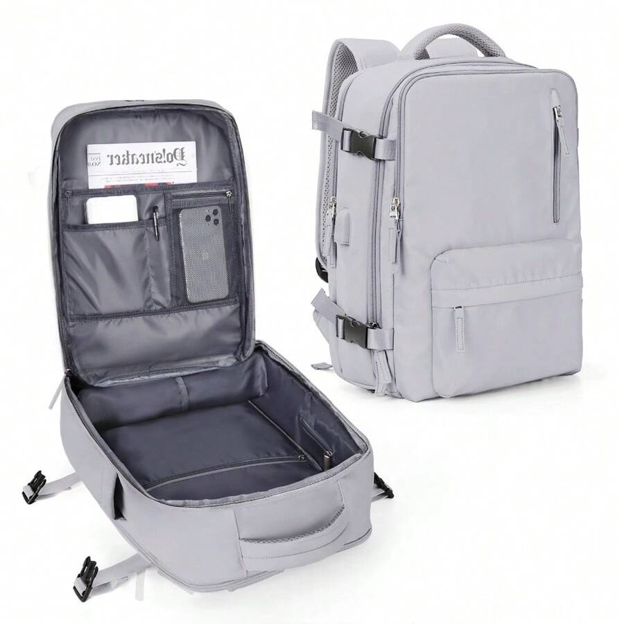 Backpack 40x30x20 Airplane, Ryanair Cabin Hand Luggage Backpack, Laptop Backpack For Aeroplane Travel, School Backpack - 灰色 - 查看 1