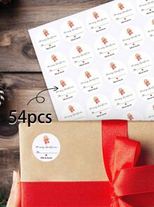 54/20pcs Personalized Custom Christmas Stickers, Custom Named Christmas Gift Stickers, Elegant Holiday Gift Packaging Labels, Custom Christmas Stickers Suitable For Holiday Party Gift Labels, Holiday Gift Packaging Stickers, Wedding Souvenir Label Stickers, Cookie Packaging Bag Stickers,Festive Calendar - Multicolor - View 8