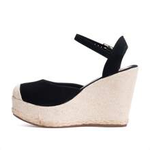 Domidona Women's Closed Toe Wedge Heel Sandal - 黑色 - 查看 5