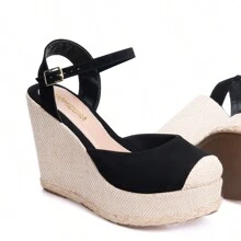Domidona Women's Closed Toe Wedge Heel Sandal - 黑色 - 查看 6