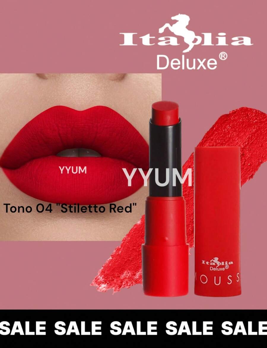 Italia Deluxe Matte Mousse Stick - Tono 04 ''Stiletto Red'' - View 1
