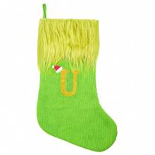 1pc Personalized Green Fluffy Stocking With Embroidered Lettering - 18 "Holiday Home And Party Decorations, Decorations, Stockings, Home Decor, Venue Decor, Large Knitted Green Furies, Lettering Stockings, Best Gifts Birthday Christmas Decorations Room Decor Christmas Winter Christmas Decorations Home Christmas Gifts Christmas Decor - Green - View 32