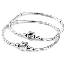 1pc Iconic Moments Snake Chain Charm Bracelet 925 Silver Plated Fits Any Charm Snake Chain Charm Bracelets For Charms Bracelets Jewelry For Women Valentine's Day Mother's Day Birthday Christmas,Mom,Mother,Mother's Day,Gift