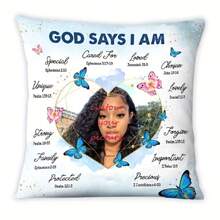 Customized Throw Pillow Cover With "God Said I'm The Theme" Image, Personalized Gift, Daughter Gift, Sofa/Bed Cushion Cover, Double-Sided Printing, Zipper Closure (Pillow Insert Not Included)