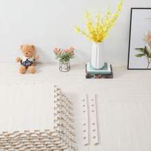 BingoPaw 12Pcs/Set Puzzle Mat Soft EVA Foam Floor Interlocking Rug Tiles Pads Non Toxic For Baby Infant Kids Toddler Crawling Playing DIY - 60 X 60 X 1.2 Cm - Màu be - Xem 3
