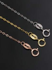 1pc S925 Sterling Silver Chain Necklace - Elegant Minimalist Design, No Plating, Solid 925 Silver, Collarbune Length, Suitable For Daily And Gifting Occasions, High-End Classic Chain Necklace - No Pendant O-Shape Chain Sweater Length Jewelry