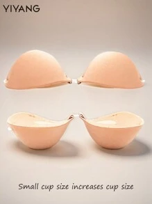 YIYANG 1 Piece Skin Tone Push Up Silicone Breast Pads, Thick Style Viscous Invisible Lift Bra, Backless Strapless Bra - Perfect For Small Breasts