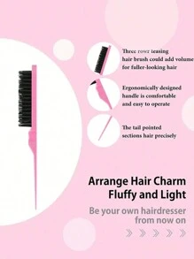 10 件/套网格梳、尾梳和喷雾瓶、去角质刷套装、发夹和发带组合，用于清洁、修饰、按摩，适合发型设计 - 彩色 - 查看 5