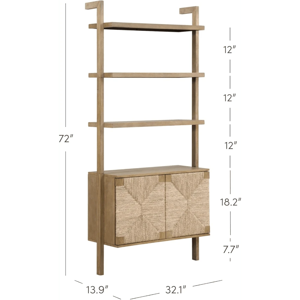 3 Shelf Solid Wood Bookshelf Wall Mounted Bookshelf With Cabinet With bookshelves-en-2024-deco-bibliotheque-am-nagement-maison