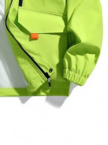 Men's Outdoor Sports Fashionable Hooded Jacket, Winter - Green - View 5