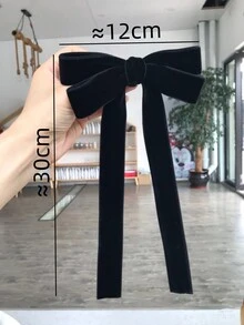 1 件圣诞节和新年红色丝带蝴蝶结发夹，半扎发型发饰 - 彩色 - 查看 2