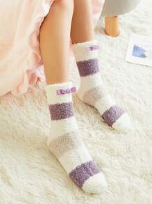 4 Pairs Of Cute Woolen Women's Mid Tube Socks, Winter Warm Socks, And Non Slip Floor Socks. Interesting Plush Socks.Fuzzy Socks - Multicolor - View 10