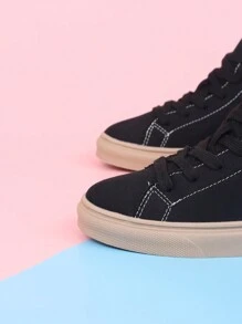 1pair High-Top Lace-Up Zipper Closure Comfortable Sports Boots