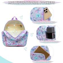 VASCHY Small Backpack For Women, Cute Mini Rucksack Fashion Lightweight Nylon Travel Backpack Purse For Ladies Teen Girls, School Backpack - Mauve Purple - View 5