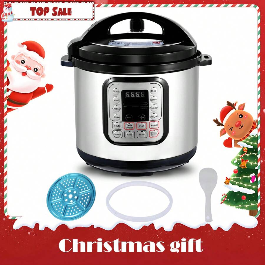 6Quart Electric MultiCooker, 9In1 Instant Pressure Cooker With Safe