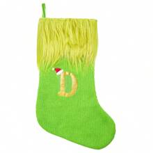 1pc Personalized Green Fluffy Stocking With Embroidered Lettering - 18 "Holiday Home And Party Decorations, Decorations, Stockings, Home Decor, Venue Decor, Large Knitted Green Furies, Lettering Stockings, Best Gifts Birthday Christmas Decorations Room Decor Christmas Winter Christmas Decorations Home Christmas Gifts Christmas Decor - Green - View 22