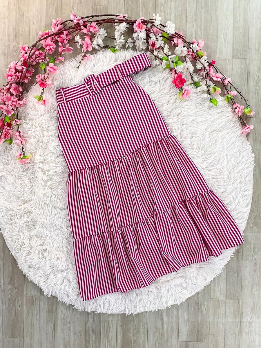 3 Marias Skirt With Striped Midi Belt Evangelical Fashion Launch - Hot Pink - View 1