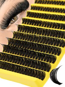 200pcs DIY Individual False Eyelash Bundles D-Roll Natural Look Reusable Suitable For Daily Wear, Wedding, Date, Party, Holiday, Spring Festival And Travel, Christmas/Halloween Gift False Eyelashes - D - View 1