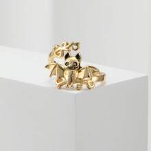 Anillo con diseño de hoja y koala inspirado en el estilo vintage - de aleación, perfecto para atuendos casuales y como regalo de Acción de Gracias