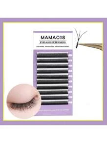 MAMACOS 10 rzędów D/C Curl YY/3D/4D/5D/6D/7D/8D/Flat Elipse/6D W Real/Extension/5D Flower/WET LASH Kształt Pojedyncze rzęsy Przedłużanie rzęs Naturalne miękkie światło Rzęsy DIY Naturalne długie kępki rzęs Dla profesjonalistów MAMACOS